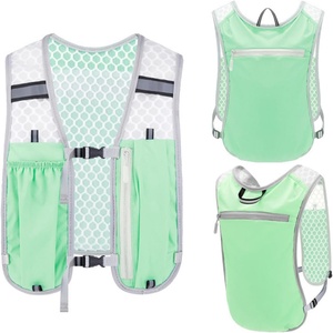 Lightweight Reflective Polyester Hydration Running Vest Zipper Closure Adjustable <b>Strap</b> Portable <b>Backpack</b> Unisex Outdoor Bags - Product Image 1