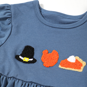 Fancy Baby Girls <span class=keywords><strong>zucca</strong></span> Smocked Dress per bambini bambino di Halloween nodo francese set di abbigliamento personalizzato all'ingrosso abiti autunnali per bambini - Product Image 6