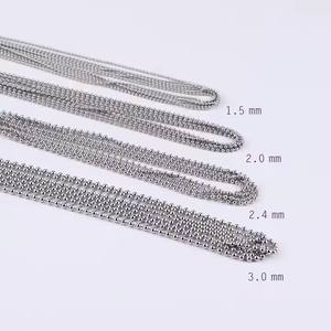 <span class=keywords><strong>Collier</strong></span> de boules de perles en acier inoxydable de taille multiple Chaîne d'étiquette de chien <span class=keywords><strong>militaire</strong></span> pour hommes femmes - Product Image 1