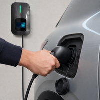 Borne de recharge murale pour véhicules électriques 11 kW AC, station de recharge intelligente pour véhicules électriques, chargeur commercial pour véhicules électriques, station de recharge AC Type 2 avec OCPP