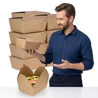 Vente en gros de boîtes alimentaires pour nouilles sushi kraft boîte à emporter pour poulet frit à salade boîte à lunch en papier personnalisé biodégradable écologique jetable