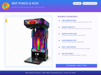 Machine d'arcade Punch & Kick, Combo de force de boxe, Thème LED, 142x79x243 cm pour Bar & FEC