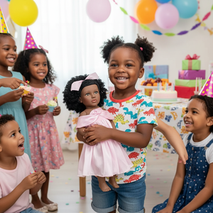 Poupée Nathaniel personnalisée en vinyle noir de 18 pouces, modèle de <span class=keywords><strong>fille</strong></span> africaine américaine, jouet souple éducatif avec vêtements interchangeables pour enfants - Product Image 2
