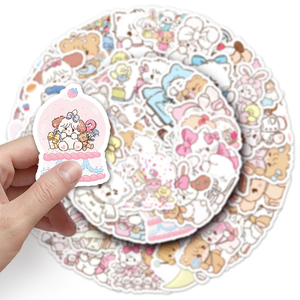 56 pièces vente directe d'usine ordinateur portable autocollant décoratif étanche Kawaii Animal Illustration <span class=keywords><strong>Mikko</strong></span> autocollant - Product Image 6