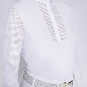 Chemise d'équitation pour femmes, manches longues, respirante, extensible, séchage rapide, protection solaire UV, compétition ou entraînement formel - Product Image 2