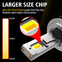 Kit de Iluminación LED con Doble Tubo de Cobre Refrigerado por Líquido |   Faros LED de 120W Blancos y Amarillos 3000K 6000K para Bombillas H1 H4 H7 H11 9005 9006