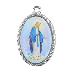 Decoración barata <span class=keywords><strong>de</strong></span> Nuestra Señora <span class=keywords><strong>de</strong></span> <span class=keywords><strong>Fátima</strong></span> medallón encanto Metal católico Santa <span class=keywords><strong>Fátima</strong></span> colgante Rosa collar accesorios 29*18mm - Product Image 6