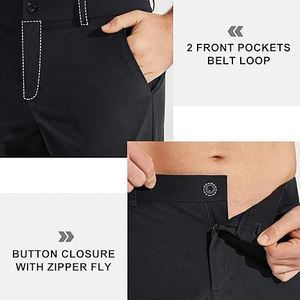 Pantalones de Golf para Hombre, Estilo Jogger, Ajustados, Tallas Grandes, Rectos, Casuales, de Color Sólido, Tela de Lana Peinada - Product Image 6