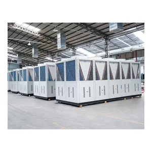 냉각 시스템 200 톤 고신뢰성 상업용 공랭식 스크류 냉동기 산업용 유닛 공기 냉각 시스템