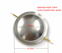 Bobine vocale en titane argentée de 44,4 mm, 8 ohms, 100-300 W, diaphragme de haut-parleur audio