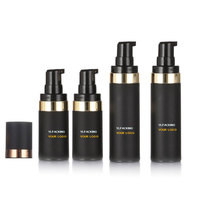 Flacon pulvérisateur de poudre de lotion sans air 1 oz 15ml 50ml 30ml noir mat givré rechargeable pour shampooing et masque facial
