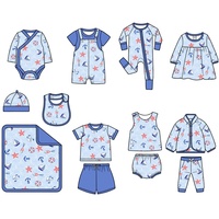 Baby pyjamaset met print, newborn romper jurkje & dekentje voor baby's & peuters, bamboe pyjama kledingset