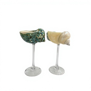 Copa de Vino Hecha a Mano con Concha de Caracol Pulida, Taza de Concha Marina Natural para Bodas y Decoración de Mesa Estilo Oceánico, Decoración DIY para el Hogar - Product Image 1