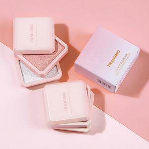 Boîte à poudre compacte carrée double couche vide blanche rechargeable pour blush – Emballage de blush - Product Image 1