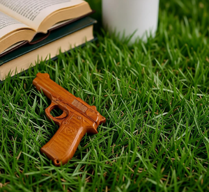 Pistola de Juguete Portátil de Madera de Palisandro Rojo Tallada a Mano - Product Image 5