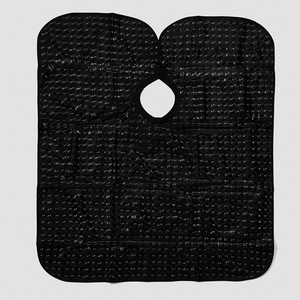 Cape de coiffure anti-adhésive noire pour salon, tablier de coupe de cheveux avec trou pour le cou - Product Image 4