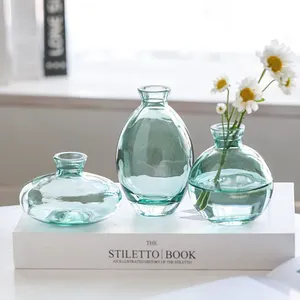 New Fashion Wedding Table Color Vase Flower Crystal Difuser Bottle Decorative Glass Vases for Home Decor Vases Decoration Maison