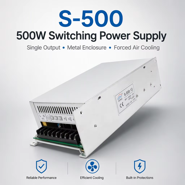 S-500 500W Single Output Switching Power Supply 12V 24V 48V with Fan for CCTV LED Industrial Control