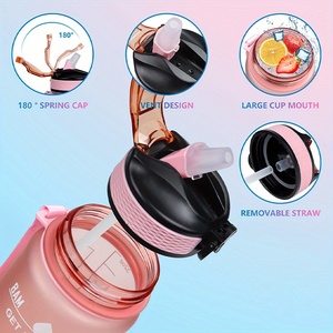 Bouteille d'eau réutilisable <span class=keywords><strong>en</strong></span> plastique anti-fuite de type paille pour gymnase, 1000 ml, <span class=keywords><strong>en</strong></span> PC, pour la rentrée scolaire - Product Image 3