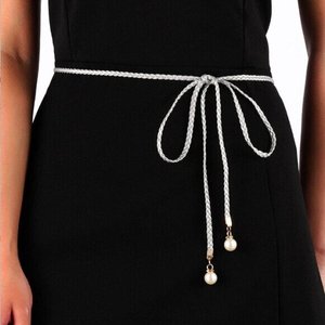 Style bohème taille corde mode Simple robe <span class=keywords><strong>ceinture</strong></span> décorative Imitation perles glands tressé <span class=keywords><strong>ceinture</strong></span> pour femmes cadeau d'été - Product Image 2