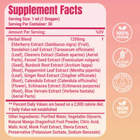 Private Label Mango Dragon Fruit smaak Liposomale Supplement Druppels, Kruidendruppels voor darmgezondheid en stofwisselingondersteuning