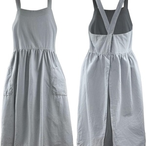 Tablier dos croisé en coton et élasthanne pour femme avec poches, tissu respirant anti-UV pour la pâtisserie, le jardinage et le travail de chef - Product Image 2