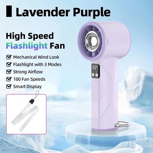 Ventilatore Portatile Mini ad Alta Velocità 2026, Ricaricabile USB, Display Digitale 100 Velocità, Potente Torcia Turbo, Velocità del Vento <span class=keywords><strong>9m</strong></span>/s - Product Image 3