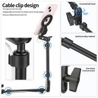 Manizek TE655 Support de Bras Magique Extensible en Aluminium Réglable avec Vis 1/4 Pouce pour Tableau de Bord et Utilisation au Bureau