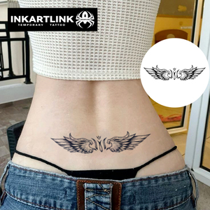 Autocollant de <span class=keywords><strong>tatouage</strong></span> temporaire personnalisé Ailes d'aigle Couronne, à base de plantes, imperméable, longue durée 15 jours, semi-permanent, <span class=keywords><strong>pour</strong></span> le <span class=keywords><strong>bas</strong></span> <span class=keywords><strong>du</strong></span> <span class=keywords><strong>dos</strong></span> et la taille des femmes - Product Image 2