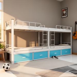 Lits superposés modernes en métal en gros avec rangement gain de place, montage facile, adaptés aux écoles, appartements et salons - Product Image 4