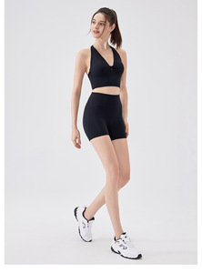 Shorts cyclistes taille haute 3 pouces pour femmes, couleur nude, effet fesses galbées, sans démarcation, pour la course, la gym, l'entraînement et le yoga, OEM ODM - Product Image 4