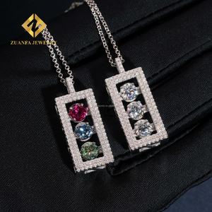 ชุดจี้เพชรแบบฮิปฮอปสุดเก๋สำหรับ925เครื่องทดสอบเพชรแบบพาสเมอร์ยอดนิยมพร้อมจี้เพชรโมอิส VVS1เงิน - Product Image 6