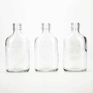 Vista 200ml 375ml 500ml Rỗng Nordic Vodka Glass Rượu Flask chai hình bầu dục trắng Ice Wine Bottle với vít cap - Product Image 3