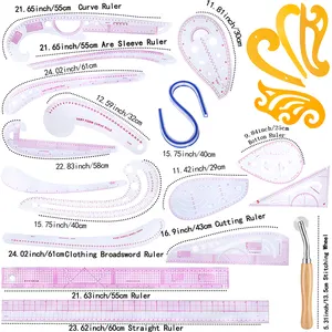 MCZ-116 Bán Buôn Đa Chức Năng Quilting Template Thước Cong Thước Thiết Kế Quần Áo Thước