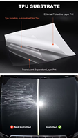 Film de protection de peinture TPU PPF transparent brillant 7,5 mil, auto-réparant, hydrophobe, fabriqué en Chine, stock USA