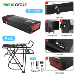 Batería de Litio para Bicicleta Eléctrica, 48V 20Ah, para Portaequipajes Trasero, Celdas 18650, BMS 50A, para Motor de 500W 750W 1000W, Stock en la UE - Product Image 3