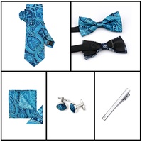 Accessoires de mariage haut de gamme pour homme de style britannique : Ensemble cravate, pochette et nœud papillon rayés pour occasions formelles
