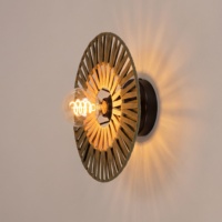 Applique murale ronde en corde de coton et métal, style Boho Wabi Sabi, tressée à la main, lampe décorative pour chambre à coucher, hôtel, éclairage mural intérieur, vente en gros