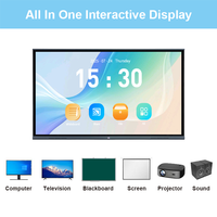 Tableau interactif intelligent 120 Hz 4K 98 pouces, panneaux plats interactifs pour l'enseignement, tableau blanc intelligent avec Bluetooth et WiFi 6