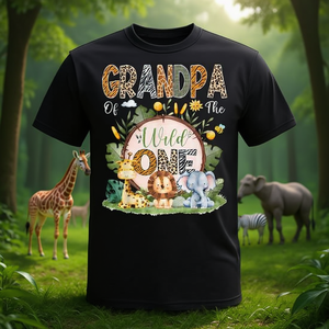 Camiseta Grandpa Of The Wild One para el primer cumpleaños con animales de la selva y safari - Product Image 3