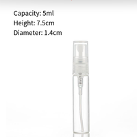 Botol Semprot Mini Kosong Transparan 2ml 3ml 5ml 10ml, Botol Parfum Sampel Kecil, Tabung Kaca, Atomizer Parfum, Kemasan Tester Minyak