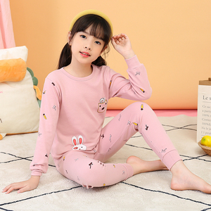 Taglie 100-160 all'ingrosso nuovo 2024 personalizzato primavera autunno inverno cartone animato carino modello <span class=keywords><strong>pigiama</strong></span> ragazzi ragazze due pezzi flanella per bambini - Product Image 2