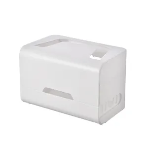 2024 New Hot Selling Household White Dustproof Wireless Router Wire Storage Box Plastic Wire Organizing Box