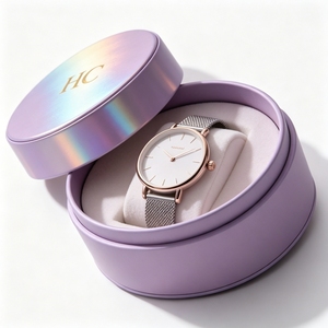 Elegant Christmas Gift Watch Box Lid and Base Rigid <b>Paper</b> Box with Custom Logo Luxury Watch Packaging for Anniversary - Product Image 4