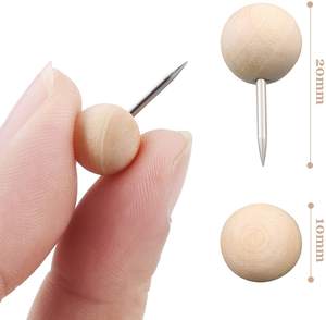 Tilai促销礼品木质推销圆形装饰木制拇指大头钉，用于家庭办公室软木子弹头图板地图工艺 - Product Image 3