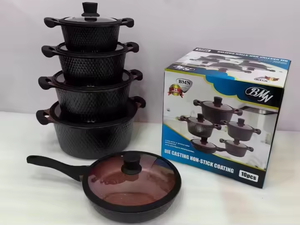 Ensemble de casseroles de haute qualité sans PFOA, choix sain, non toxique, 10 pièces, 20 cm, 24 cm, 28 cm, casserole à soupe, poêle à frire de 24 cm - Product Image 3