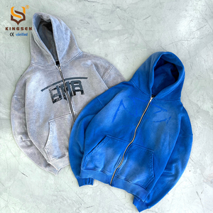 Vintage Washed 100% Cotton Heavyweight Loose Fit Streetwear Casual Oversized Sweatshirt Unisex Urban Fashion Custom Hoodie - Product Image 1
