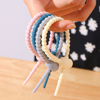 Cordon rétractable auto-bloquant en silicone pour porte-clés DIY, réutilisable, étanche, pour usage en cuisine, 21,5x1,5x1,2cm