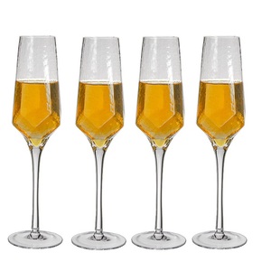 Hotsale Châu Âu cổ điển chì miễn phí pha lê thủy tinh Búa kim cương hình màu đỏ rượu sâm banh cốc - Product Image 5