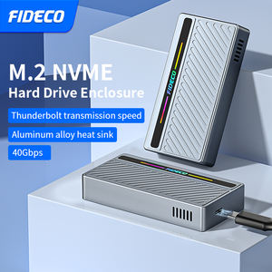 กล่องใส่ SSD <span class=keywords><strong>M</strong></span>.2 NVMe แบบ FIDECO Tool Free Usb 4 Thunderbolt 40Gbps RGB พร้อมพัดลมระบายความร้อน - Product Image 2